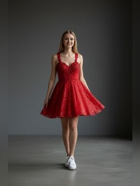 Fiesta Fashion Heavily Beaded Mini Prom Dress Size Small